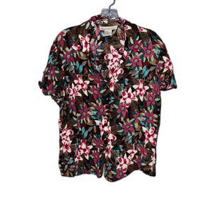 Floral Hawaiian Style Resortwear Tropical Women's Button Down Top